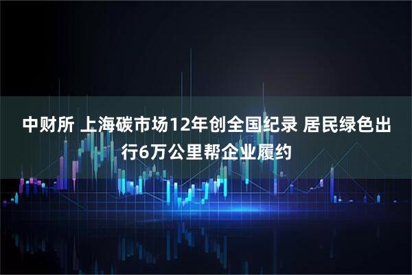 中财所 上海碳市场12年创全国纪录 居民绿色出行6万公里帮企业履约